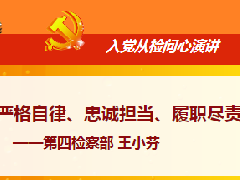 【入党从检问心特刊三】严格自律、忠诚担当、履职尽责——第四检察部 王小芬